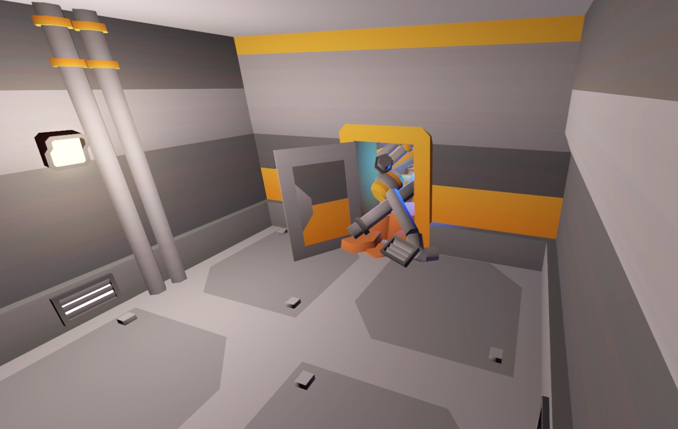 ostacoli e detriti che fuoriescono dalla porta bloccata